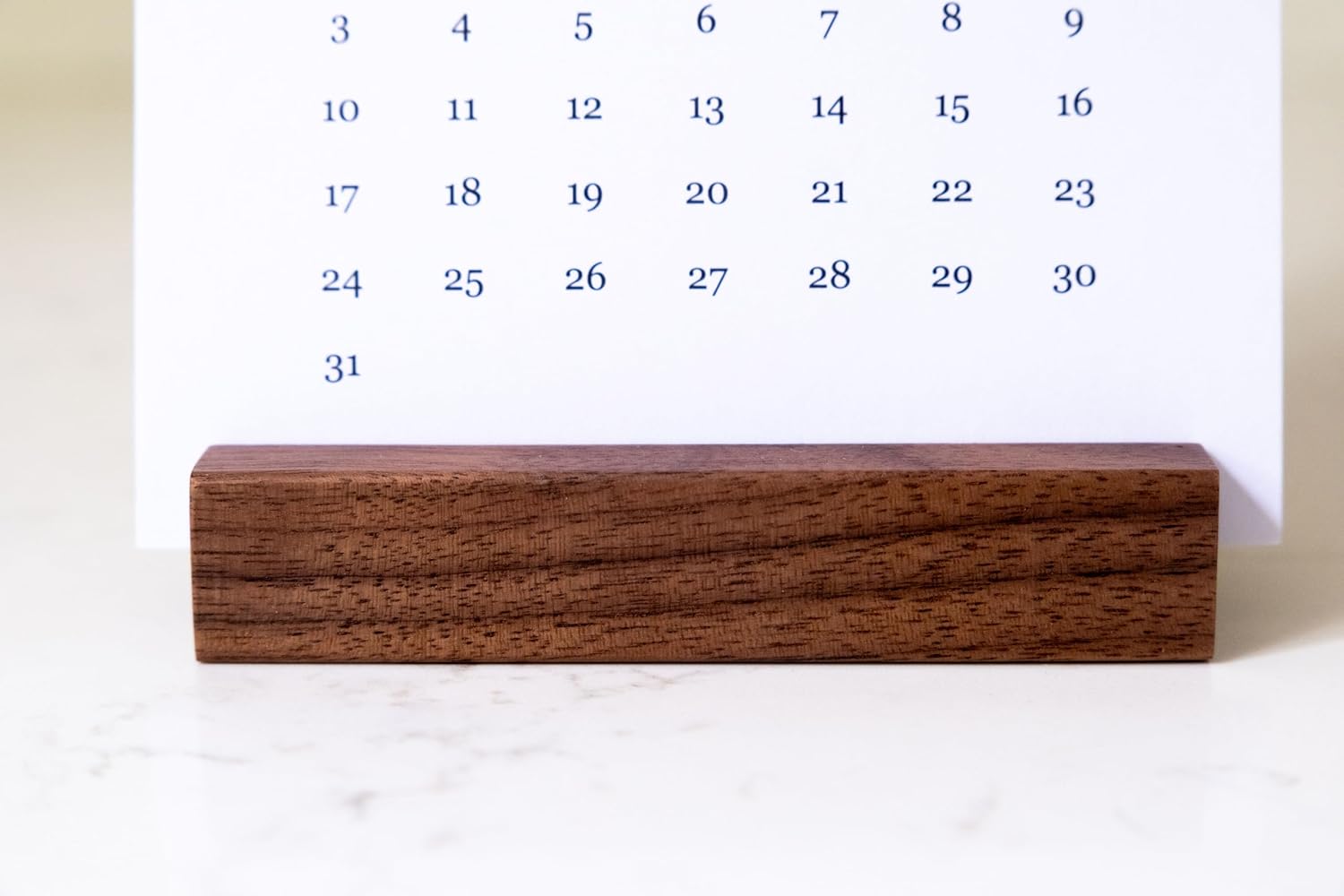(2 Pack) Wood Calendar Stands - Desk Calendar Base - Wooden Block - Monthly Desk Card Refill Holder - Office Home Gift Decor (Black Walnut Wood)