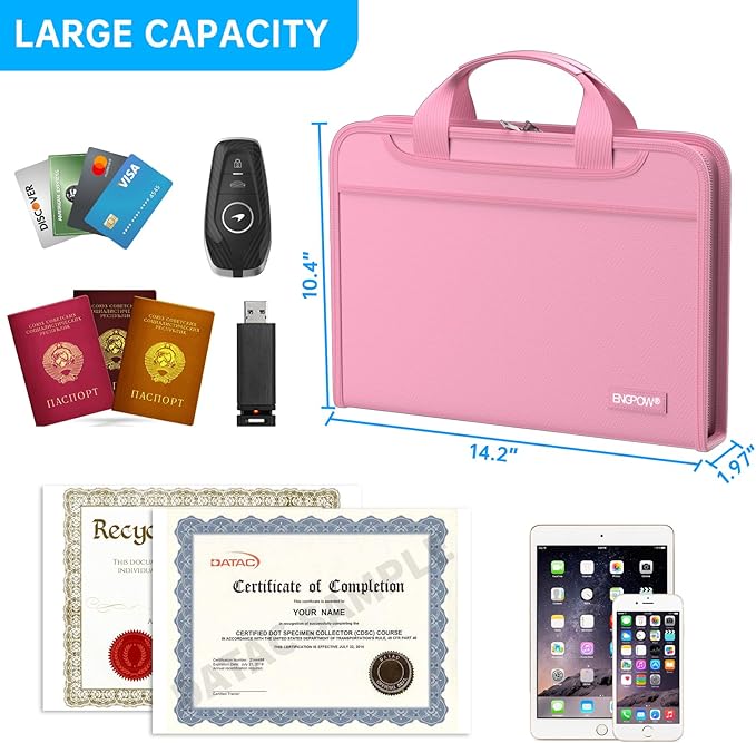 ENGPOW Accordion File Organizer, Fireproof Expanding File Folder - Image 6