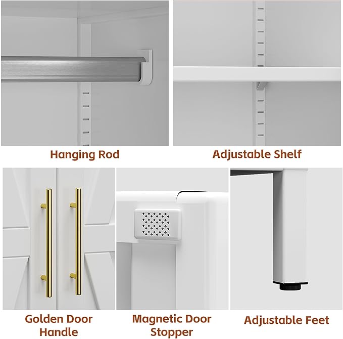 SUPEER Metal Wardrobe Cabinet - Image 4