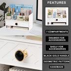 desk organizer with drawer, countertop bill mail organizer, package contents