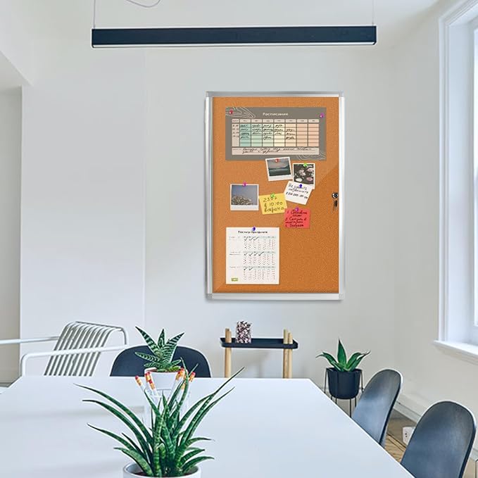 Outdoor Enclosed Bulletin Board, Weatherproof Cork Noticeboard - Image 8