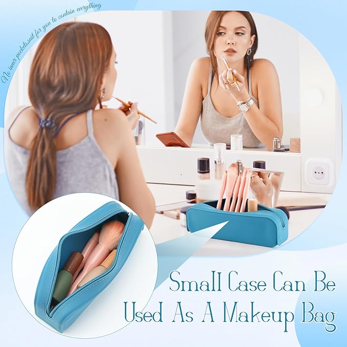 Feifeiya 8 Pcs Silicone Pencil Case Pen Zipper Pouch Bags Aesthetic Back to - Image 5
