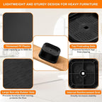 shouwuhho 4 Pack Furniture Risers Adjustable Bed Risers Heavy Duty Lifts Height - Image 3