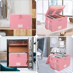 ENGPOW File Box with Lock, Fireproof Document Box with Zipper＆Pockets, - Image 2