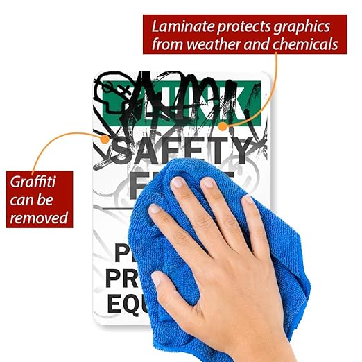 Smartsign U7-1331-RD_7X10 "Think Safety First WEAR Personal Protective - Image 2
