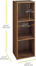 Whitmor 3 Cube Bookcase Storage Organizer, 3 Tier Stackable MDF Bookshelf - Image 2