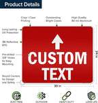 Custom Arrow, Custom Directional Sign, Up Arrow, 24x30 Inches, 3M EGP Reflective - Image 6