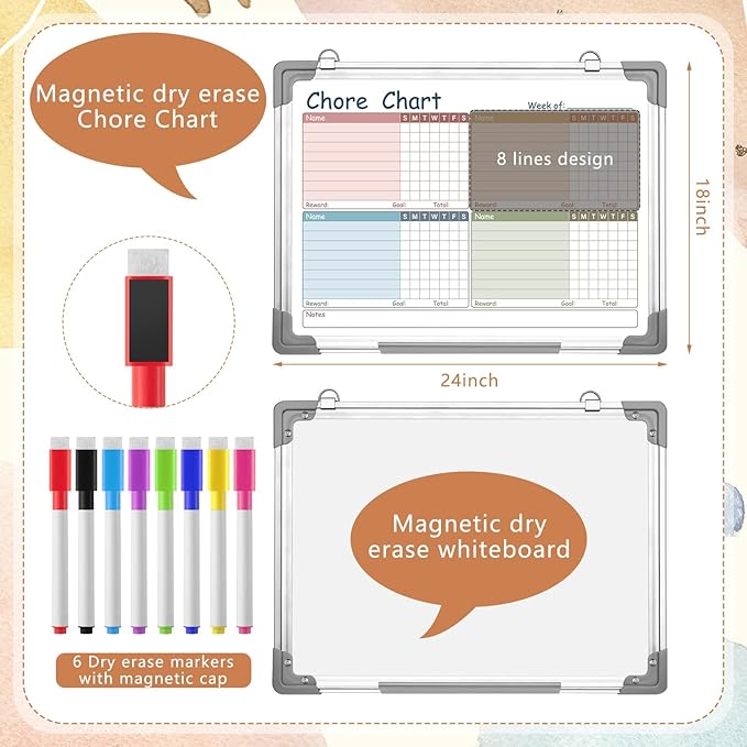 Lincia Magnetic Dry Erase Chore Chart Board - Image 3