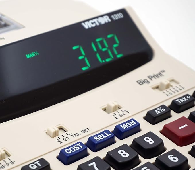 Victor 1310 Big Print Printing Calculator, 12-Digit LED Display, Fast Ink-Free - Image 2