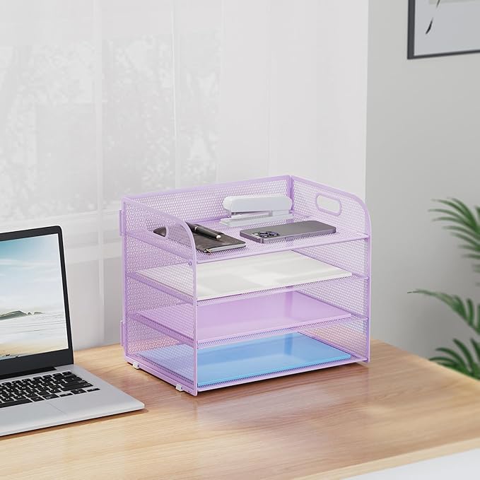 Marbrasse 4 Tier Paper Organizer Letter Tray - Image 7