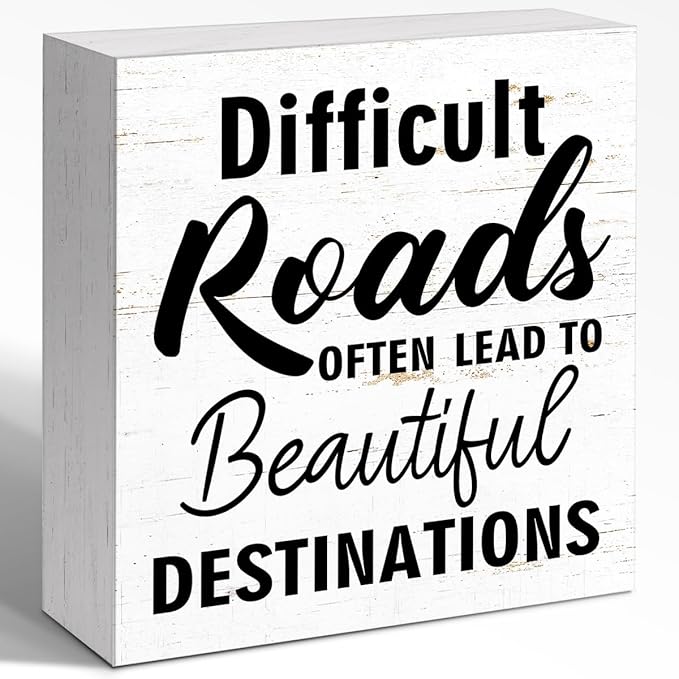 Inspirational Wood Box Sign by WUZYOU
