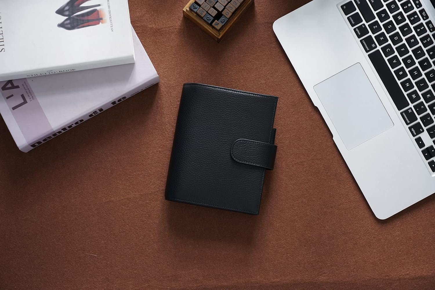 Moterm Pocket Versa - Pocket Size Binder Planner and Wallet Combo (Pebble-Black, 19mm Ring)