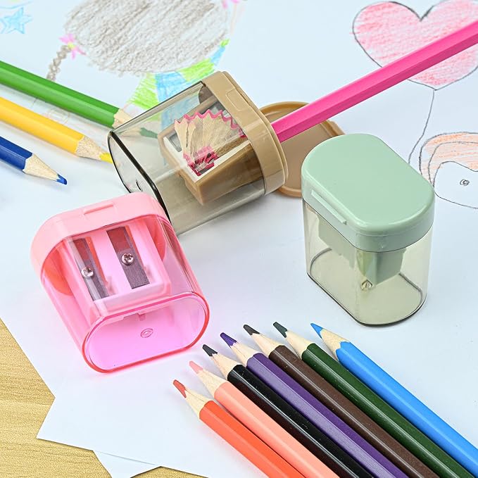Small Pencil Sharpener for Kids, BOPART 24pcs Colored Pencil Sharpeners Manual - Image 6