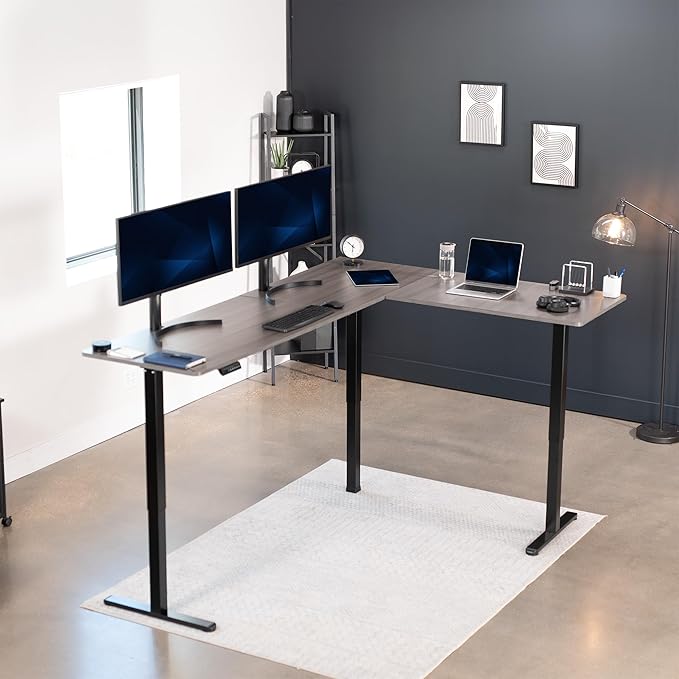 VIVO Electric Corner 84 x 63 inch L-Shaped Standing Desk, Memory Height - Image 2