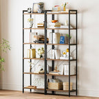 Casaottima Book Shelf Set of 2, 6 Tier Tall Bookshelf, Modern Wood Bookcase by Casaottima