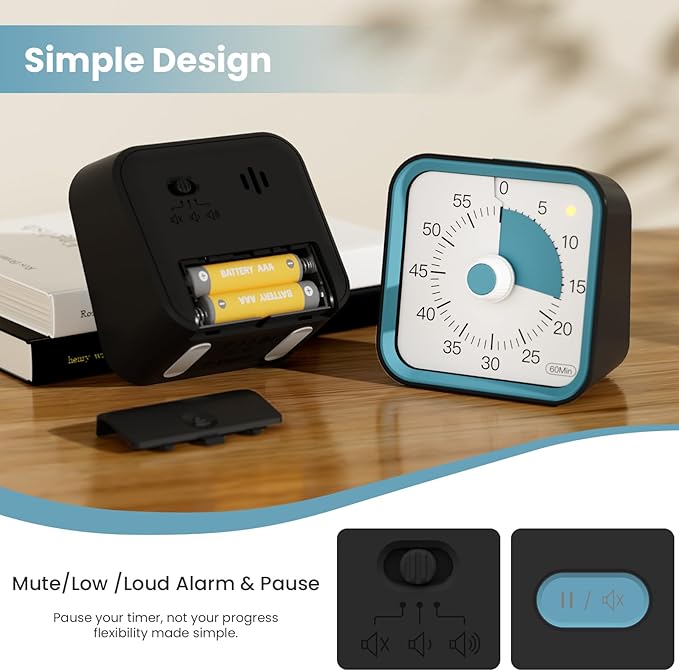 Visual Timer for Kids with Pause Function, 60 Minute Countdown Timer for Kids - Image 4