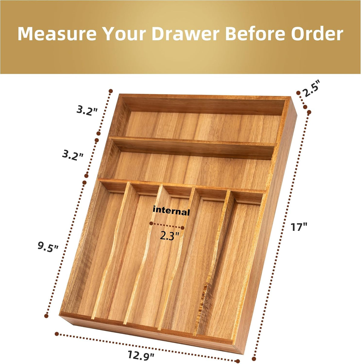 Besilord Silverware Organizer Kitchen Drawer Organizer Utensil Organizer Acac...