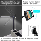 Multifunctional Sofa Armrest, Couch Armrest with Wireless Charge Stand, Removable Couch Caddy with Storage,Including LED Reading Light