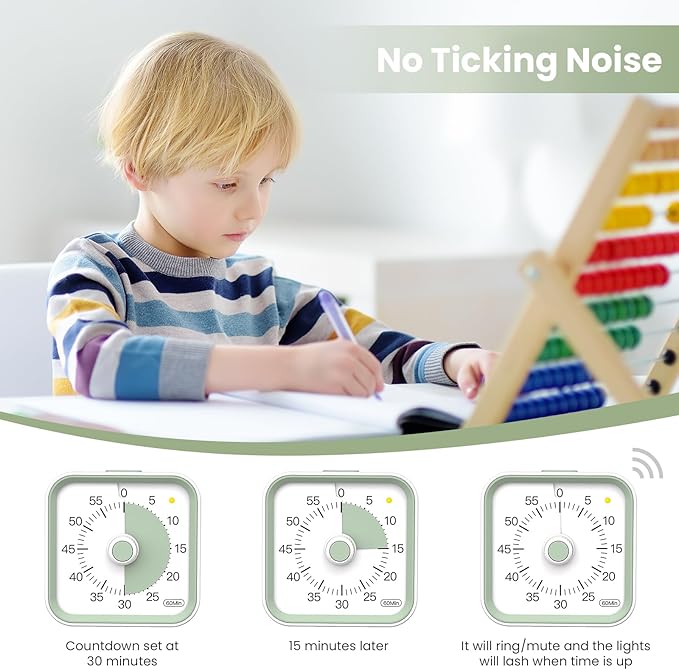 Visual Timer for Kids with Pause Function, 60 Minute Countdown Timer for Kids - Image 5