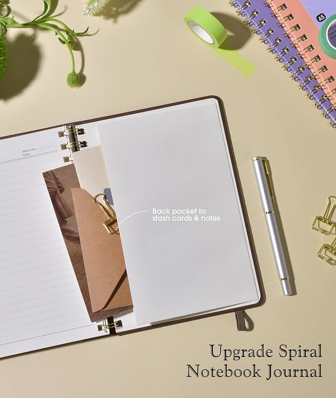 Lined Spiral Journal Notebook, A5 Hardcover Spiral Journals - Image 6