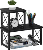 Honiter Desk Shelf Desktop Organizer 2 Tier Wood Small Bookshelf, Rustic Brown by Honiter