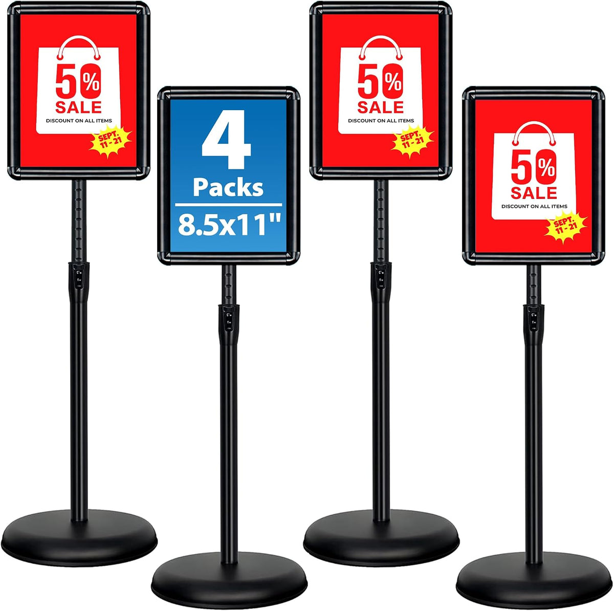 8.5x11 sign stand - adjustable floor standing sign, main product view