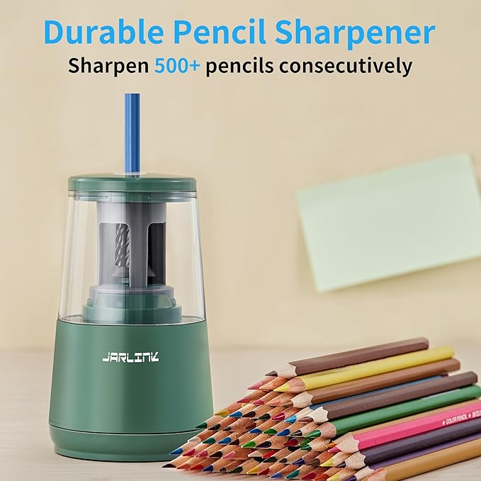 JARLINK Electric Pencil Sharpener, Heavy-Duty Helical Blade to Fast Sharpen - Image 6