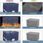 ENGPOW File Box with Lock, Fireproof Document Box with Pockets, Collapsible - Image 6