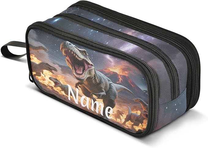 BOENLE Custom Dinosaurs Roar Pencil Case Box Boys Girls Personalized Name Large by BOENLE-WELCOMEYOURCOMING