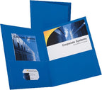Oxford Twin-Pocket Folders, Textured Paper, Letter Size, Royal Blue, Holds 100 - Image 7