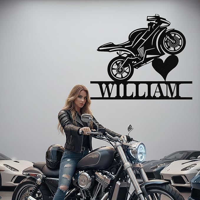 Custom Motorcycle Metal Signs Personalized Dirt Biker Name Sign Custom Garage - Image 6