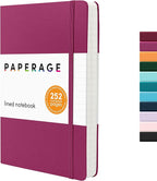PAPERAGE Lined Journal Notebook, 252 Pages, Medium 5.6 in x 8 in by PAPERAGE