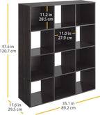 Whitmor 12 Cube Bookcase, 4 Tier Stackable MDF Bookself, Open Storage Display - Image 3