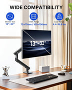 huanuo flowlift™ pro monitor arm for 13–32" screens shown in use