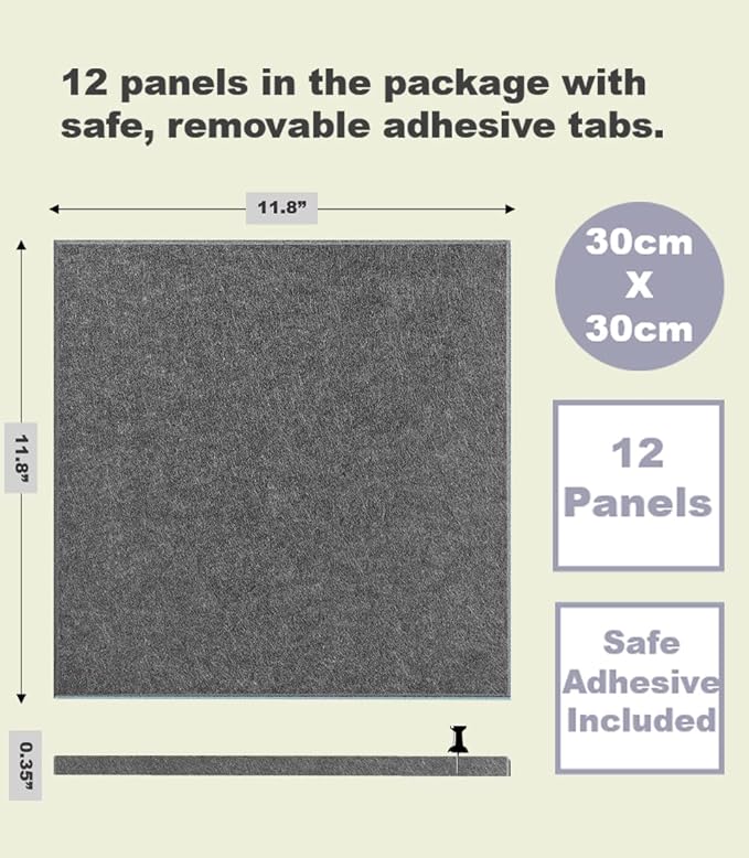 DECORITA Felt Wall Tiles | Large Cork Board Alternative | Aesthetic Felt - Image 3