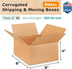 Small Moving & Shipping Boxes 8"L x 8"W x 4"H - Image 2