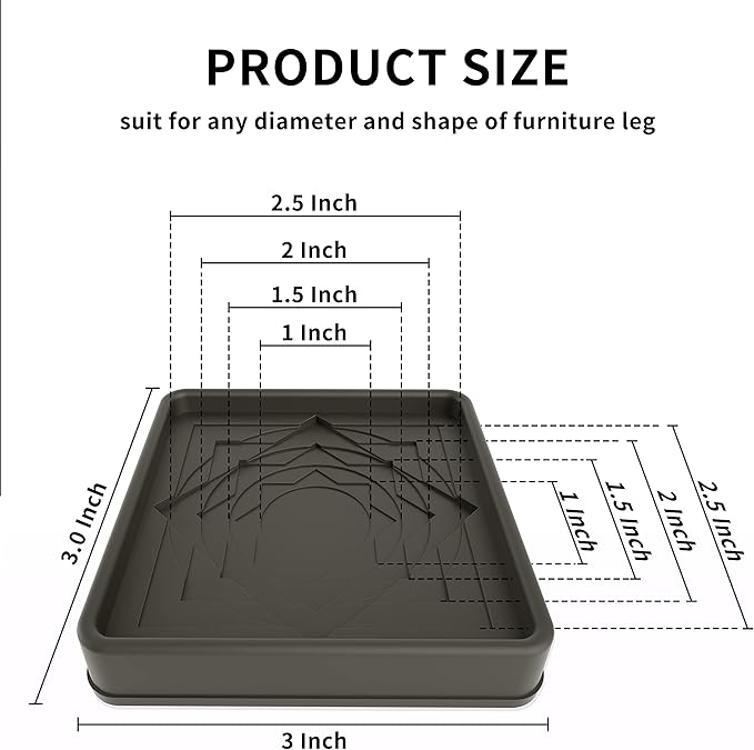 Furniture Coasters, Rubber Furniture Feet, Anti Slide Floor Protector - Image 3
