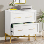tribesigns modern white 2 drawer file cabinet, lateral shown in use