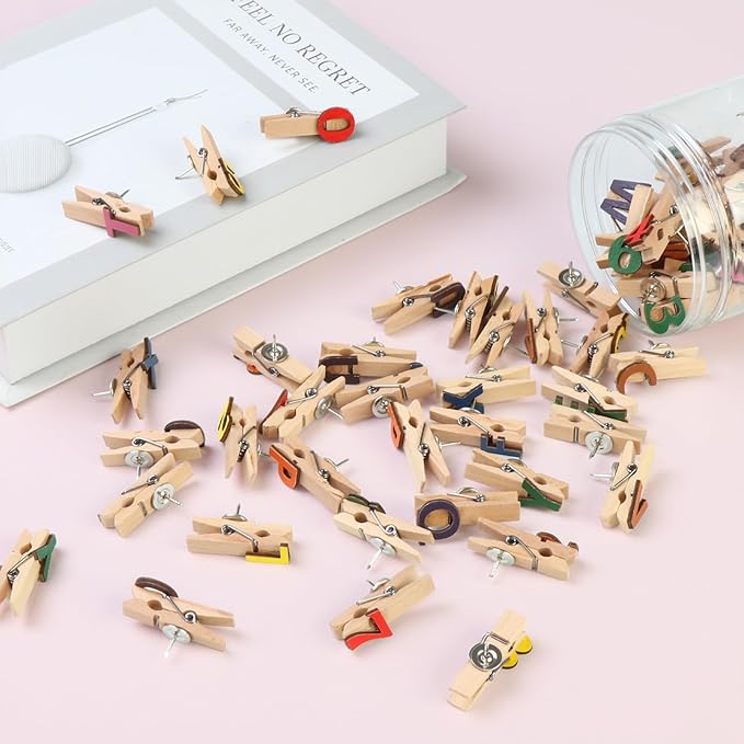 Byvood 70 Pcs Alphabet & Number Push Pins - Image 3