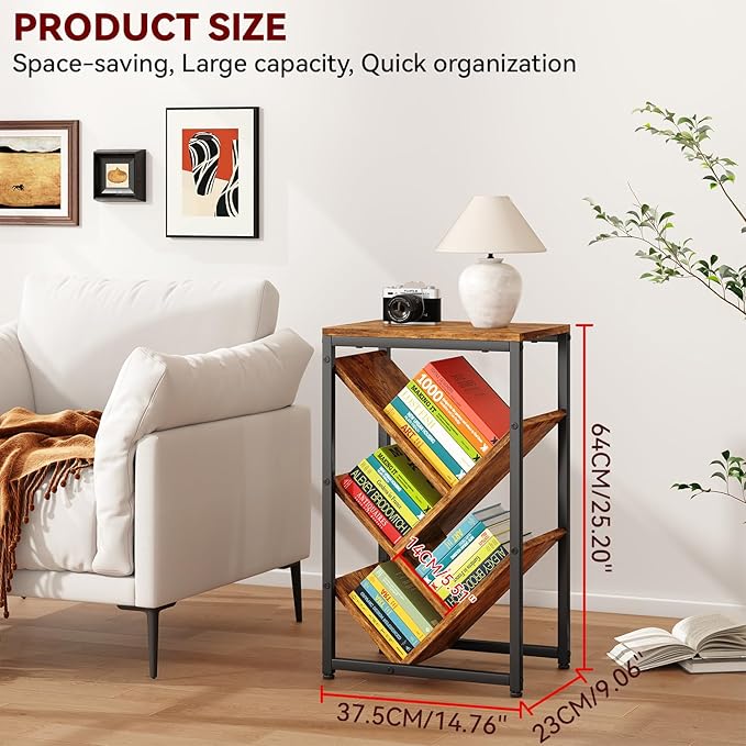 IBUYKE 5 Tier Tree Bookshelf, Small Desktop Bookshelf - Image 3