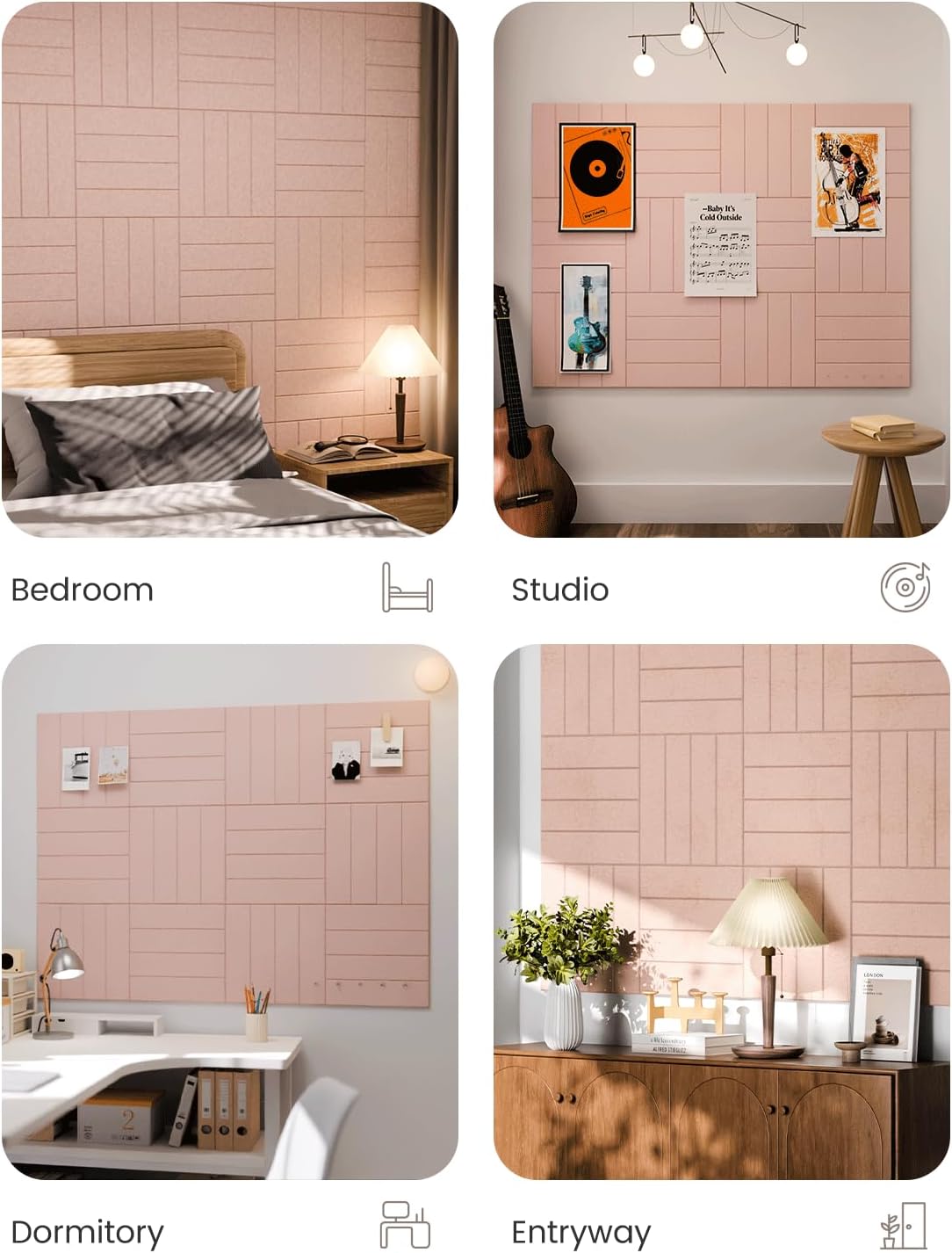Fluxynara Felt Bulletin Board & Cork Board Alternative 48'' x 36&...