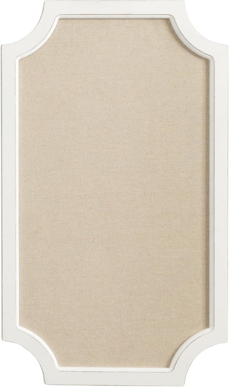 Hogan Framed Scalloped Decorative Wall Pinboard; White; 18 x 30; Rustic Moder...