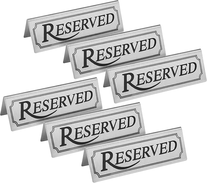 New Star Foodservice Stainless Steel Table Tent Sign, 4.75"x 1.75") by NewStarFoodservice