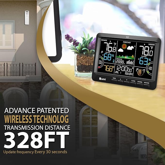 Weather Station Indoor Outdoor Thermometer Wireless, Home Atomic Clock - Image 7