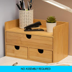 meeden bamboo desk organizer with drawers: storage container on a desk or shelf
