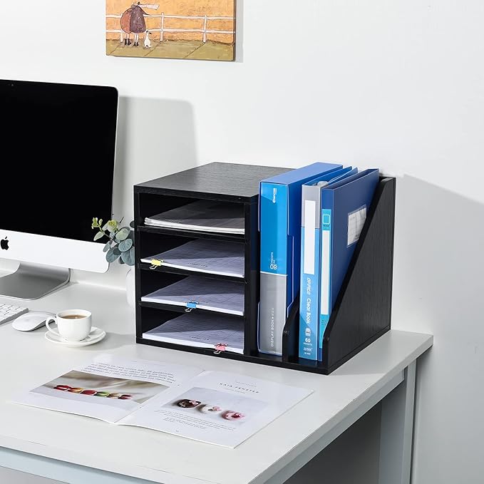 PAG Wood Desktop File Holder Organizer Mail Sorter - Image 6
