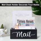 Lucundm Desk Mail Organizer, Mail Organizer Countertop, Wood Desk Mail Storage - Image 4