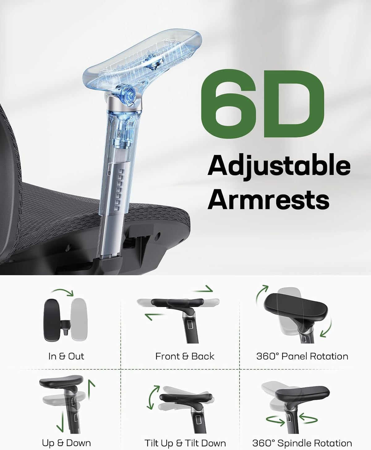 Marsail Mesh Ergonomic Office Chair with Sliding seat Depth Mesh Desk Chair