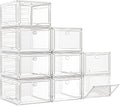 7 code Large Clear Shoe Boxes Organizer【Thicker Material】 Stronger Shoe Box by 7+code