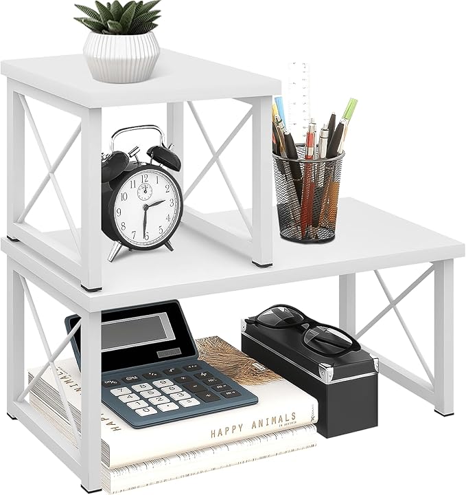 ELITEROO Wood Desktop Shelf, Freestanding Small Bookshelf Dorm Supplies by ELITEROO